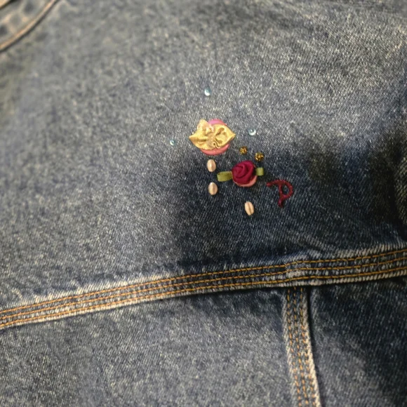 Floral Embroidered Denim Jacket - Picture 6 of 6